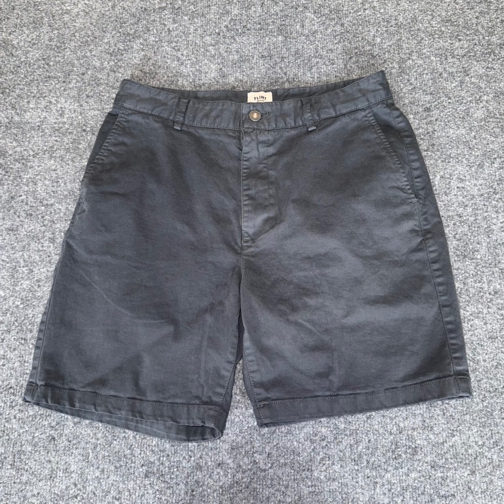 Black Men’s Flat Front Shorts - Slim Fit